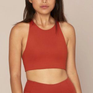 Girlfriend Collective Red Ochre Topanga Halter Bra | S